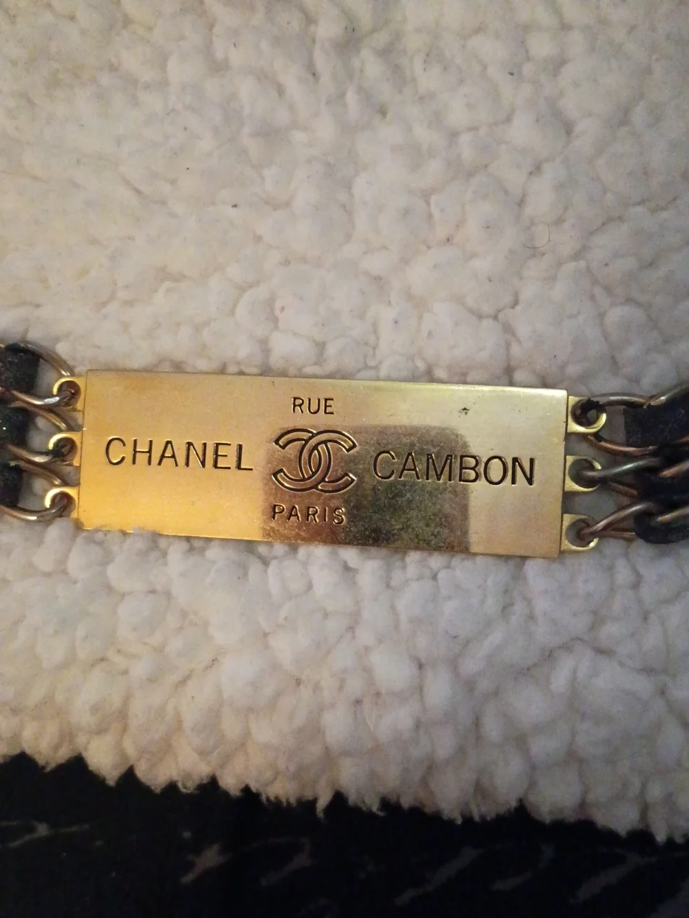 Chanel Gold Chain Belt with Black Leather Weave